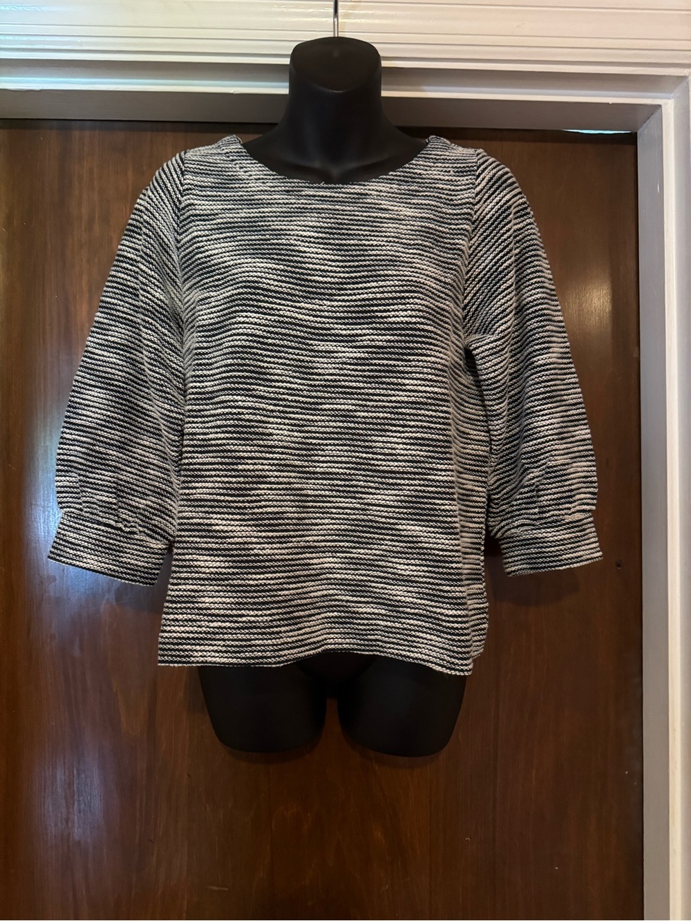J. Jill Navy Blue and White Top - Size XSP